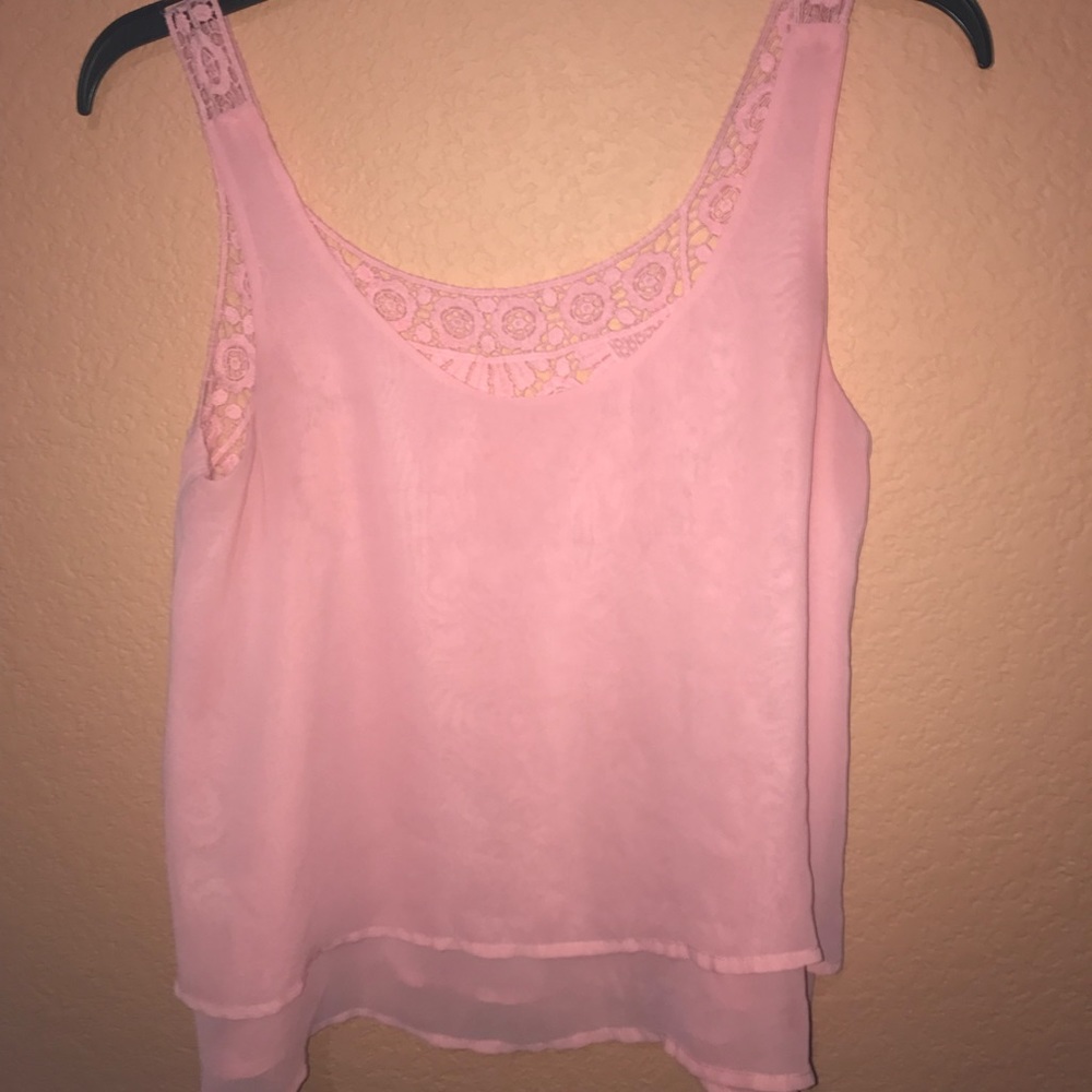 Pink flowy crop top